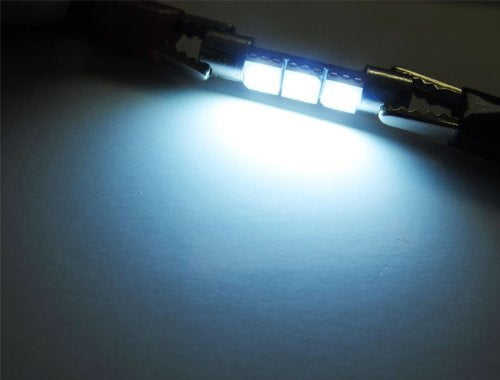 2-Pack Xenon White 3 SMD 6641 LED Bulbs for Car Sun Visor Vanity Mirror Lights - Perfect for Nighttime Makeup & Interior Lighting Upgrade
