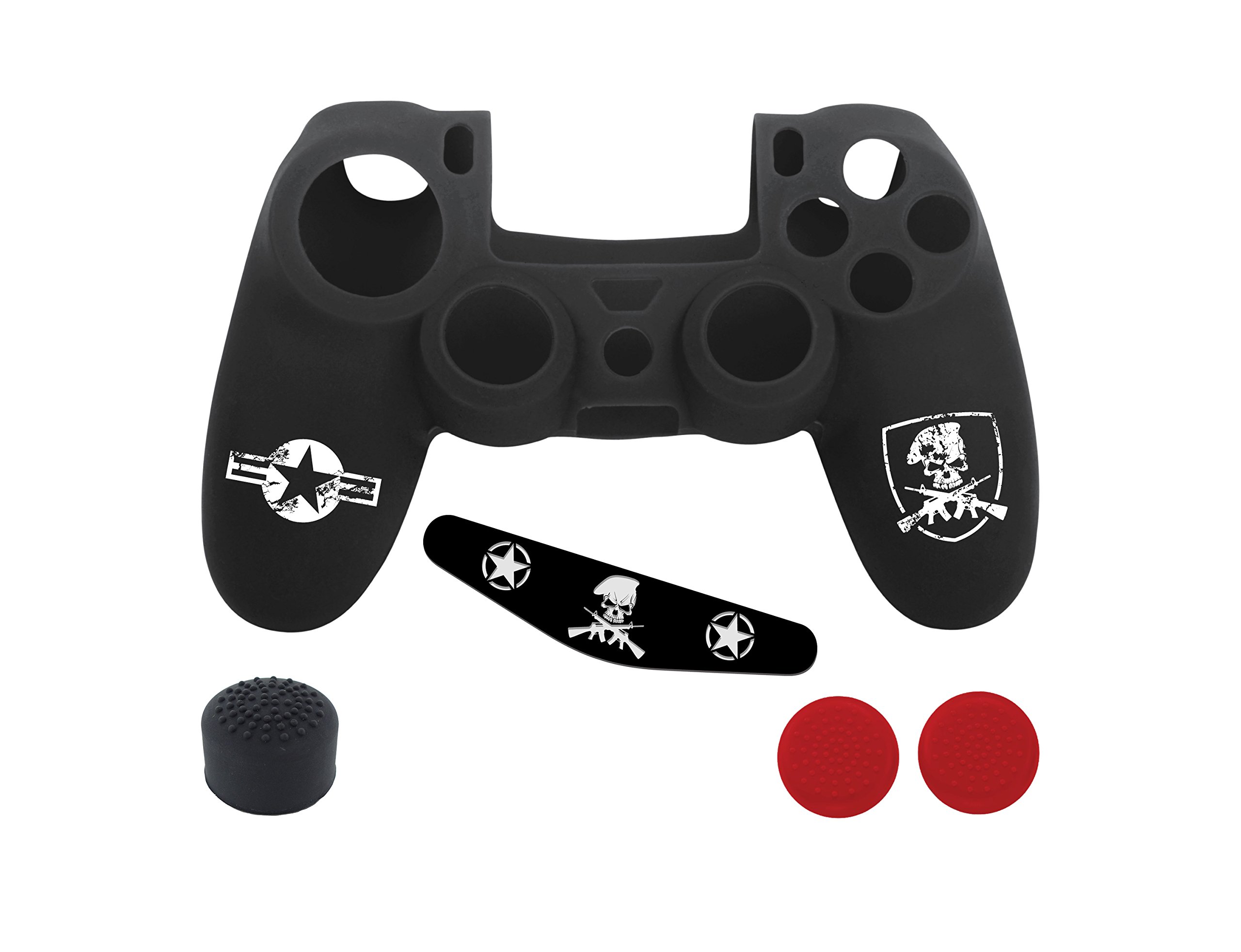 Premium Silicone Cover Skin for PlayStation 4 Controller - Anti-Slip Protective Case with 2 Thumb Grip Caps & Precision Cutouts for PS4/PS4 Slim/PS4 Pro (Camo Design) - Perfect for FPS Gaming, Long Play Sessions & Enhanced Grip Protection