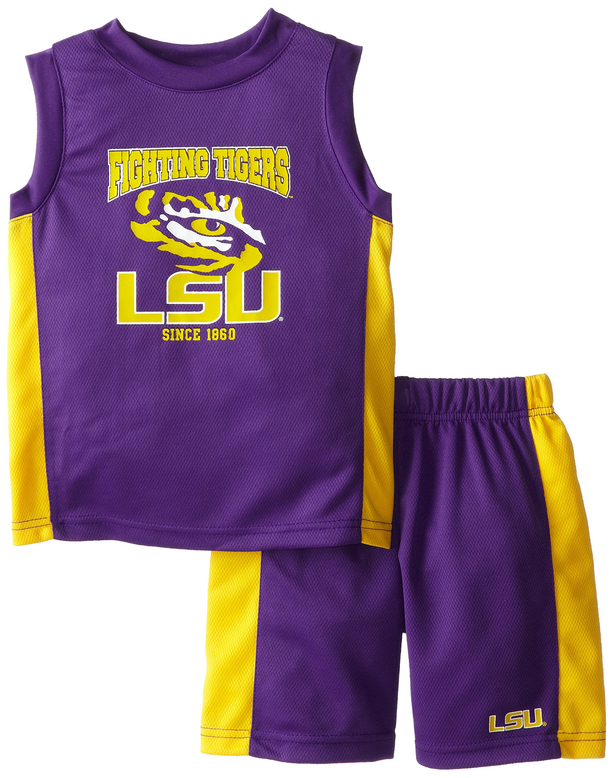 PEAKSEASON NCAA LSU Tigers Toddler 2-Piece Outfit Set - Cute College Team Apparel for Game Day & School Spirit