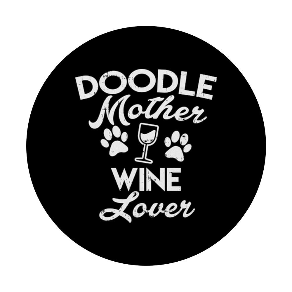Goldendoodle Wine Lover PopSockets - Expandable Grip & Stand for iPhone, Android Phones & Tablets - Perfect Gift for Dog Lovers & Wine Enthusiasts - Great for Home, Office & Travel Use