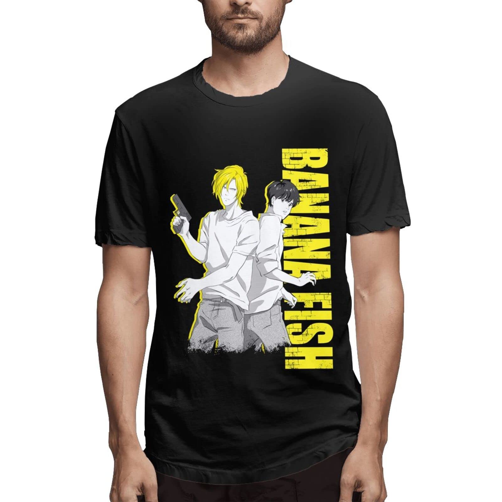 Banana Fish Anime Ash Lynx Graphic T-Shirt for Boys - Summer Casual Short Sleeve Cotton Tee - Perfect for Cosplay, Anime Conventions & Daily Wear