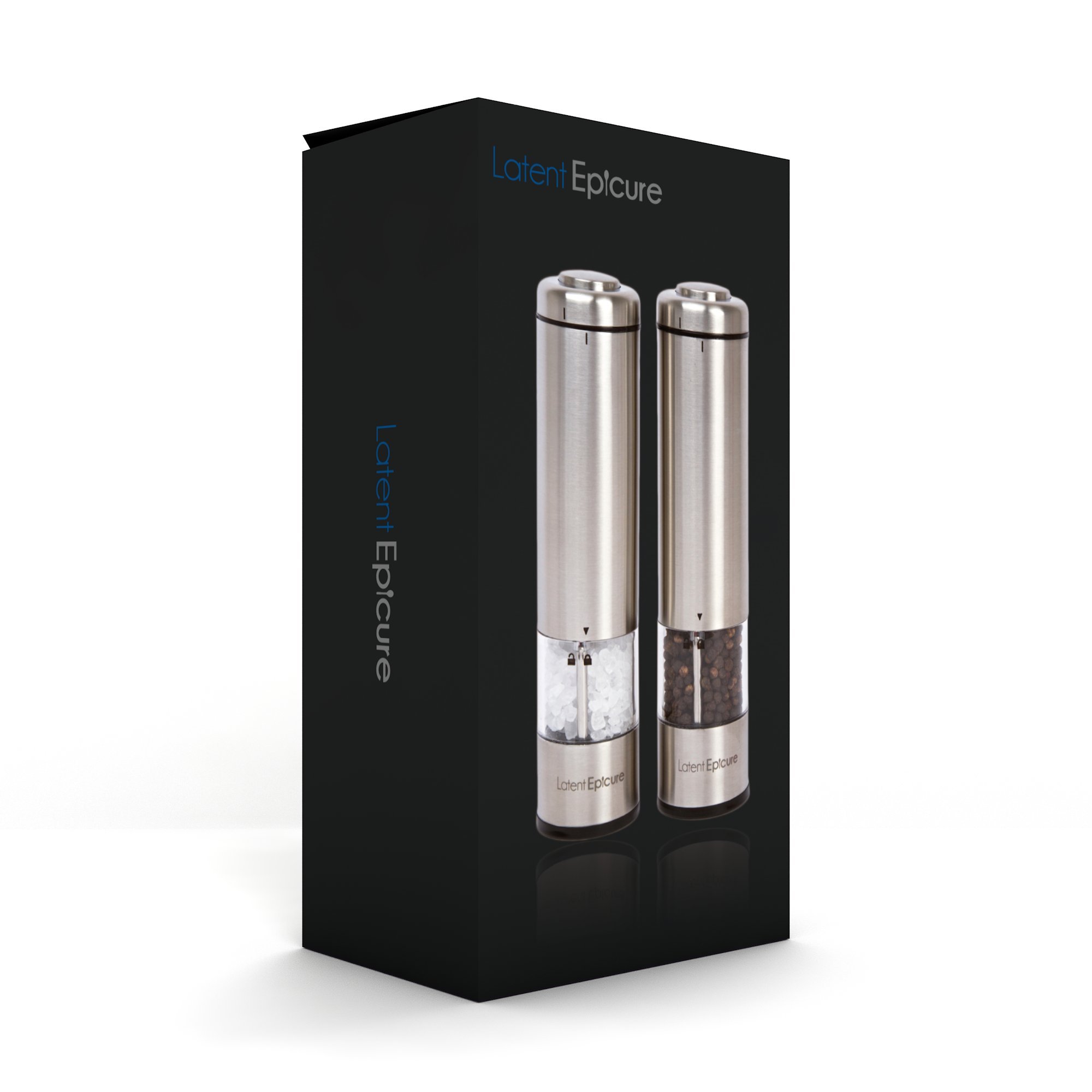 Premium Electric Salt and Pepper Grinder Set (2-Pack) - Rechargeable Stainless Steel Battery-Operated Mills with LED Light - Adjustable Ceramic Grinders for One-Hand Use - Perfect for Kitchen, Dining Table & Outdoor BBQ