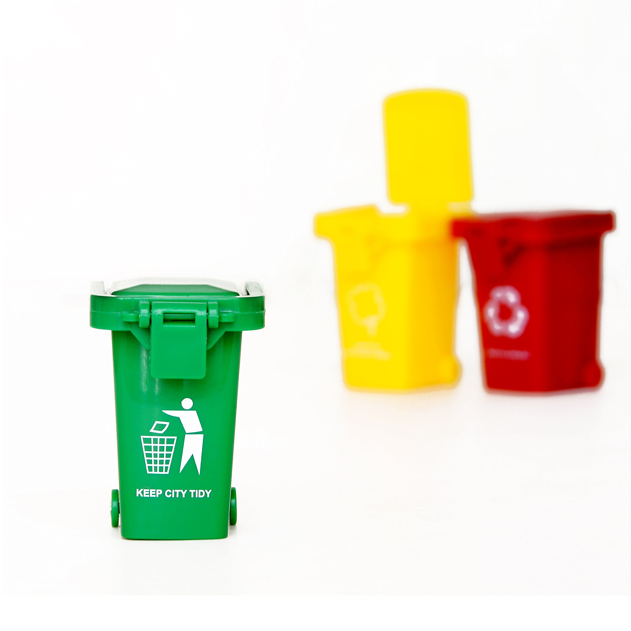 Mini Trash Can Toy Set for Kids - 2 Inch Garbage Truck Accessories, Curbside Vehicle Bins for Toddlers | Pretend Play, Educational Toys, Recycling Learning