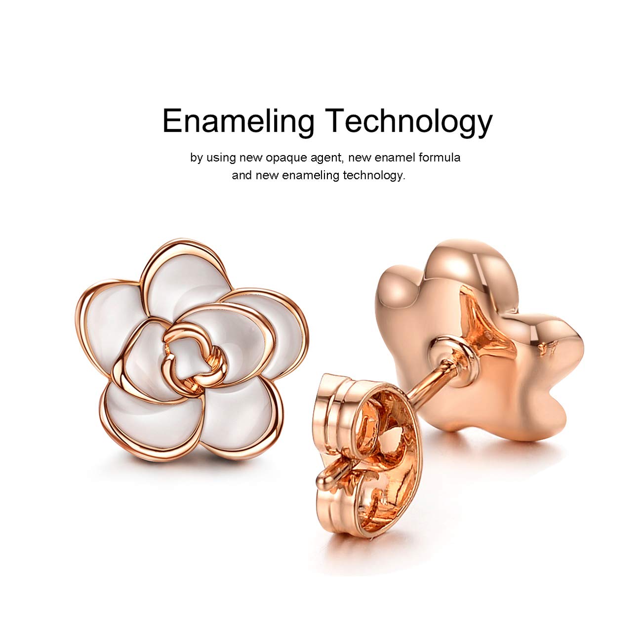 AllenCOCO Hypoallergenic Rose Flower Stud Earrings for Women - Nickel Free Sensitive Ear Jewelry in Gold & Silver | Perfect for Weddings, Date Nights & Gift Giving