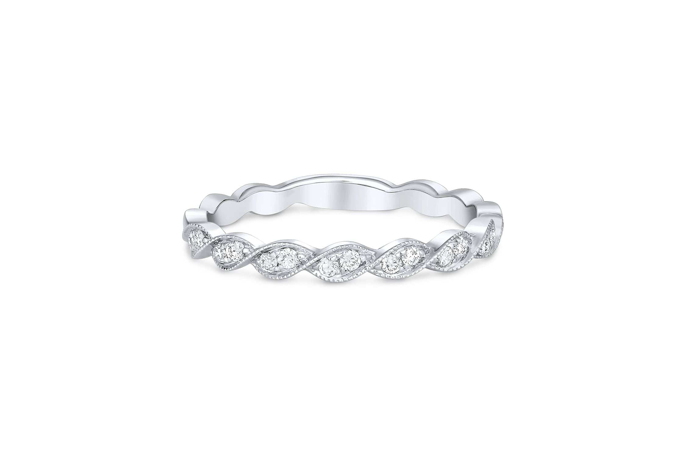 18K White Gold 0.56ctw Diamond Round Marquise Eternity Wedding Band - Perfect for Anniversary Gifts, Bridal Jewelry & Special Occasions