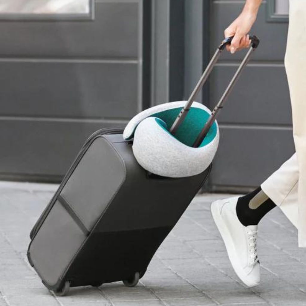 OstrichPillow Go Neck Pillow - Midnight Blue - Travel & Airplane Comfort Support for Sleeping - Perfect for Flights, Road Trips & Office Naps