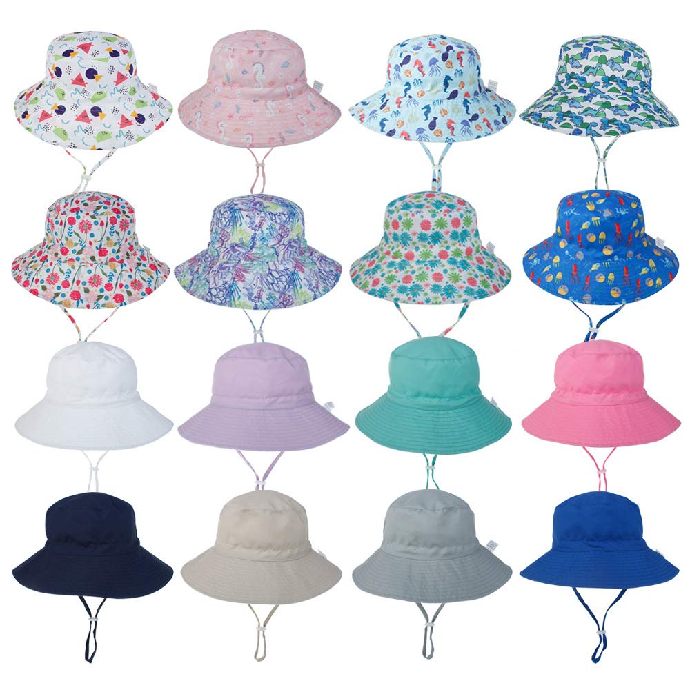 UPF 50+ Baby Sun Hat for Boys & Girls - Adjustable Toddler Summer Bucket Hat with Sun Protection - Cotton Kids Beach Hat for Outdoor Play, Pool & Park Adventures