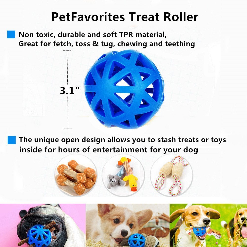Interactive Dog Treat Dispensing Toy - 4 Pack IQ Puzzle Balls for Mental Stimulation, Dental Health & Slow Feeding | Perfect for Boredom Relief, Teething Puppies & Portion Control | Indoor & Outdoor Playtime Fun