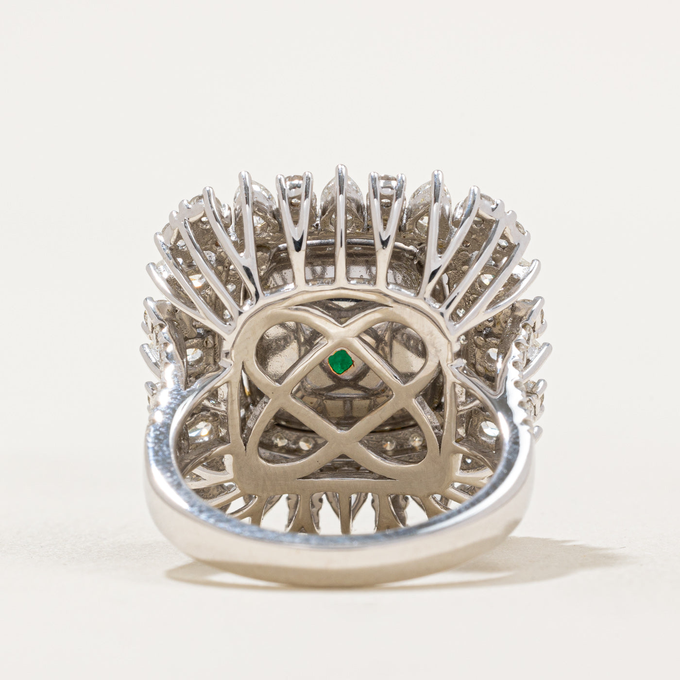 Emerald and Diamond Cocktail Ring - 8.18ct Emerald with 1.40ctw Diamonds - Size 7 - Elegant Evening Wear & Special Occasion Jewelry