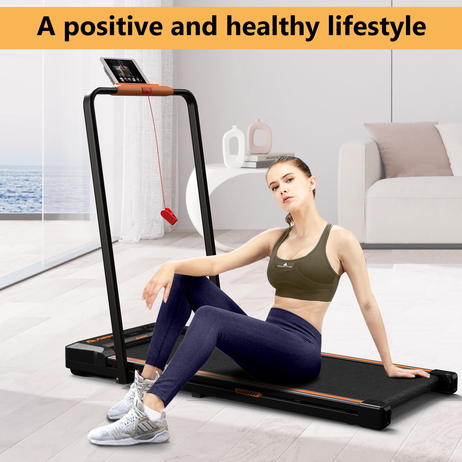 4-in-1 Under Desk Treadmill with Incline - 2.5HP Portable Walking Pad for Home & Office, Quiet Jogging Machine with LED Display & Remote Control - Perfect for Workouts While Working, Watching TV or Small Space Fitness