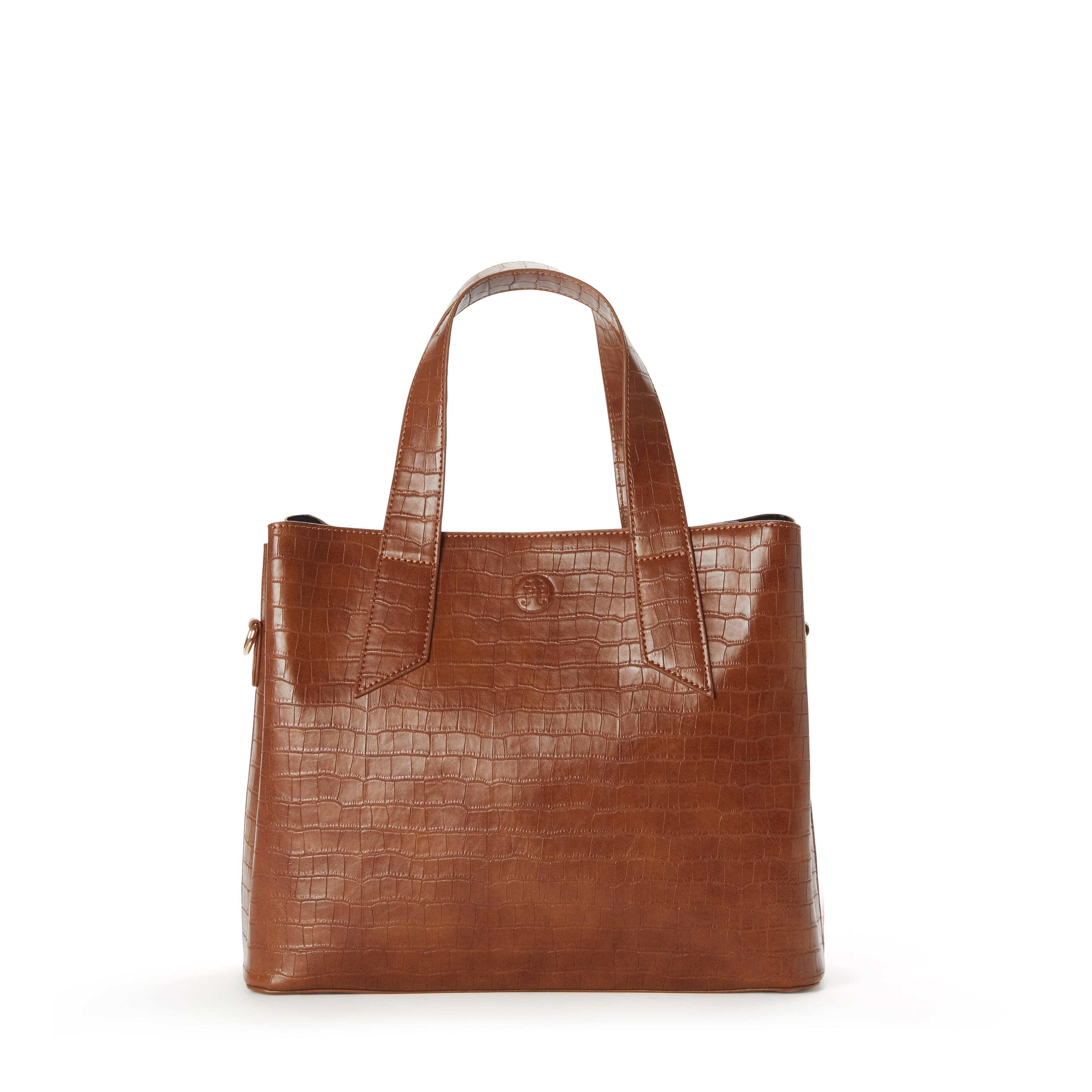 Ariana Vegan Leather Shoulder Tote Bag for Women | Cruelty-Free Croc Embossed Handbag | Multiple Colors | Perfect for Work, Travel & Everyday Use