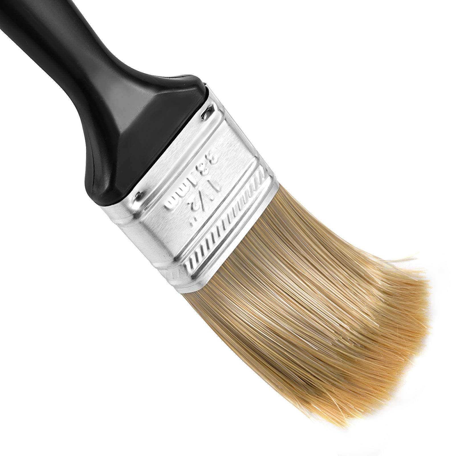 12 Pack 1.5 Inch Paint Brushes - Bulk Wall Trim Paintbrushes with Durable Plastic Handle - Professional Quality Paint Brushes for Home Improvement, DIY Projects & Wall Painting - Perfect for Interior Walls, Baseboards & Woodwork