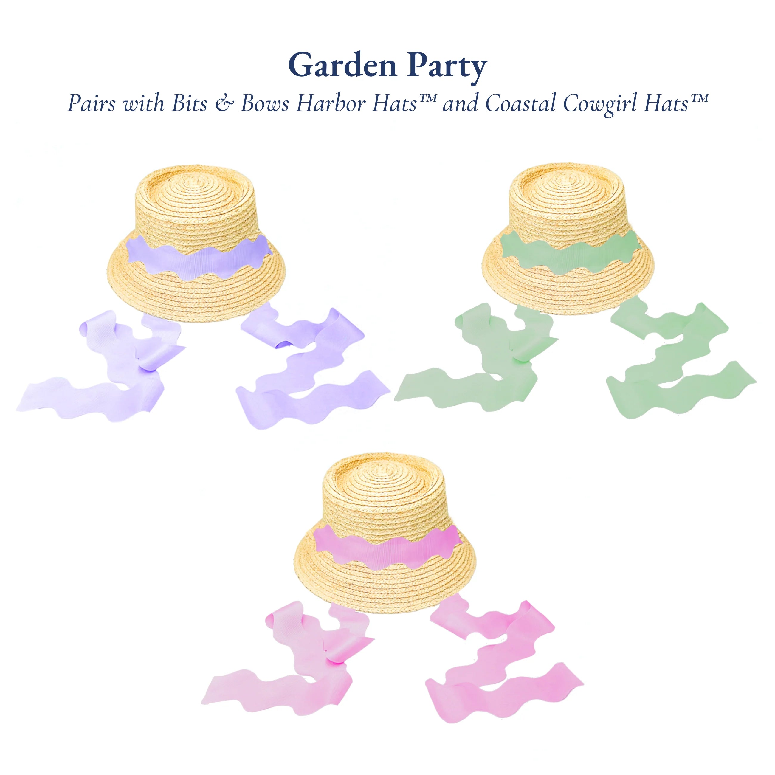 Bits & Bows Premium Garden Party Ribbon Set - 50 Yards Decorative Ribbon for Gift Wrapping, DIY Crafts, Wedding Decorations & Party Favors