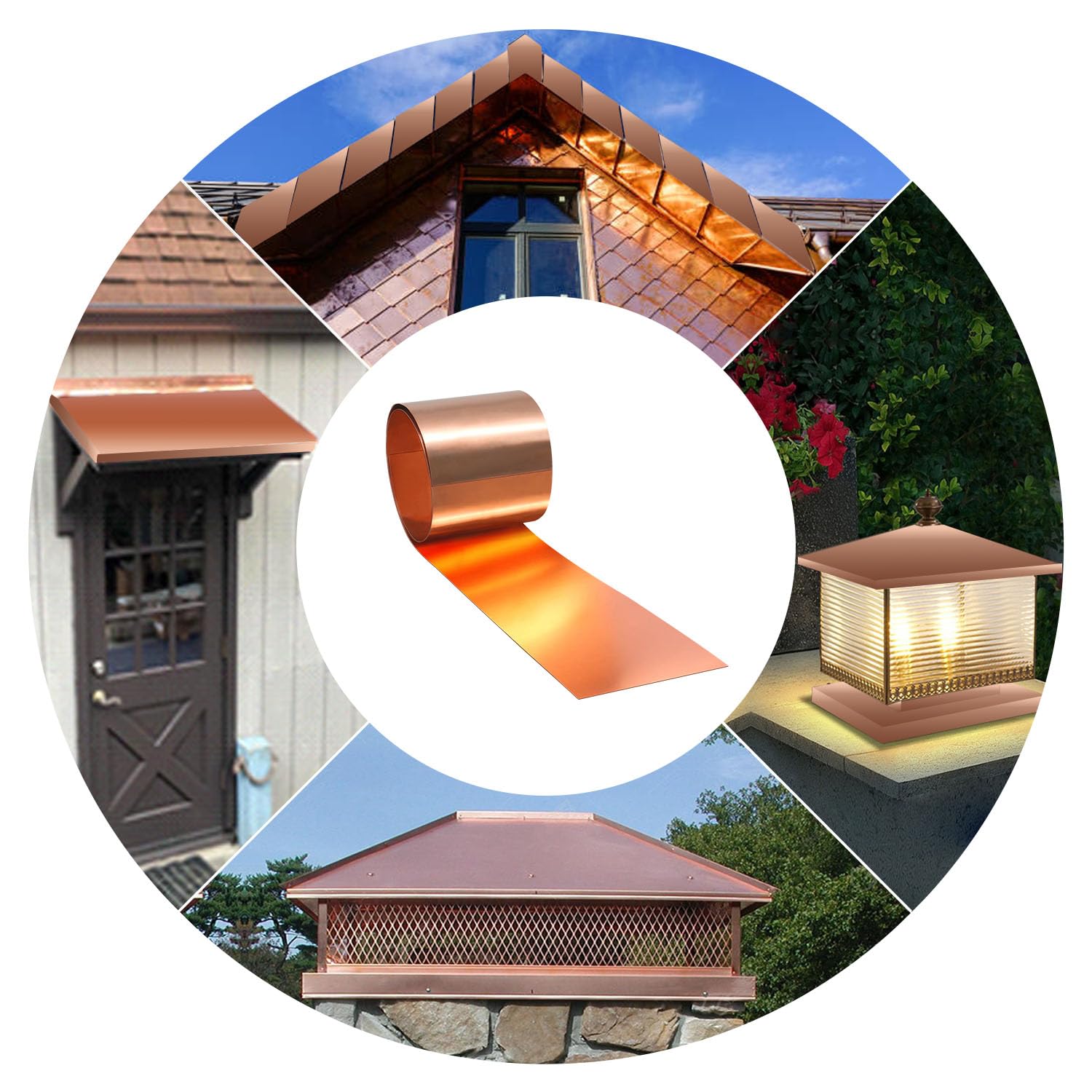 Pure Copper Sheet Roll - 0.08mm Thickness, 8