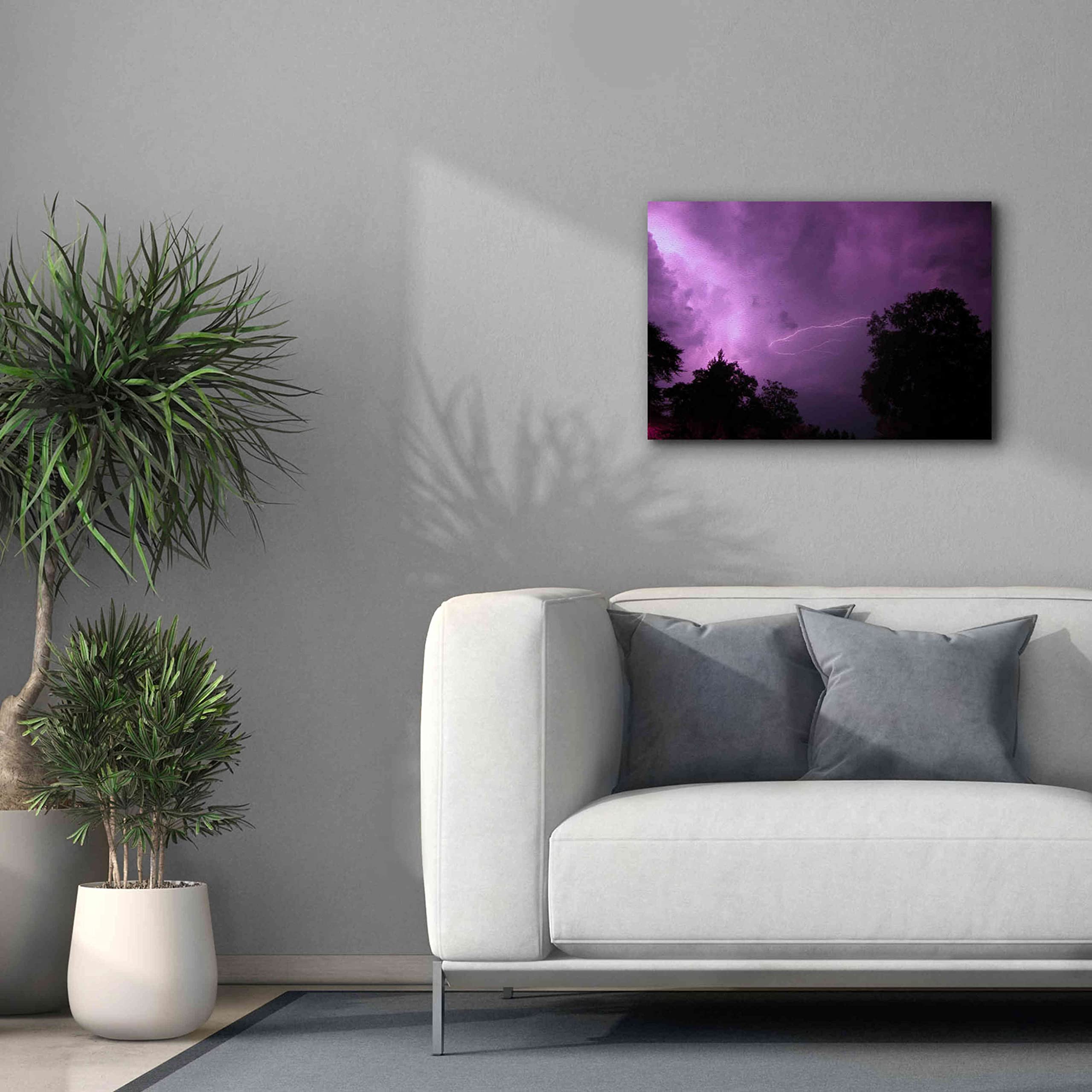 Epic Graffiti 'Purpureus Lightning' Canvas Wall Art Print - 26x18 Inches Giclee Reproduction - Modern Urban Decor for Living Room, Bedroom & Office