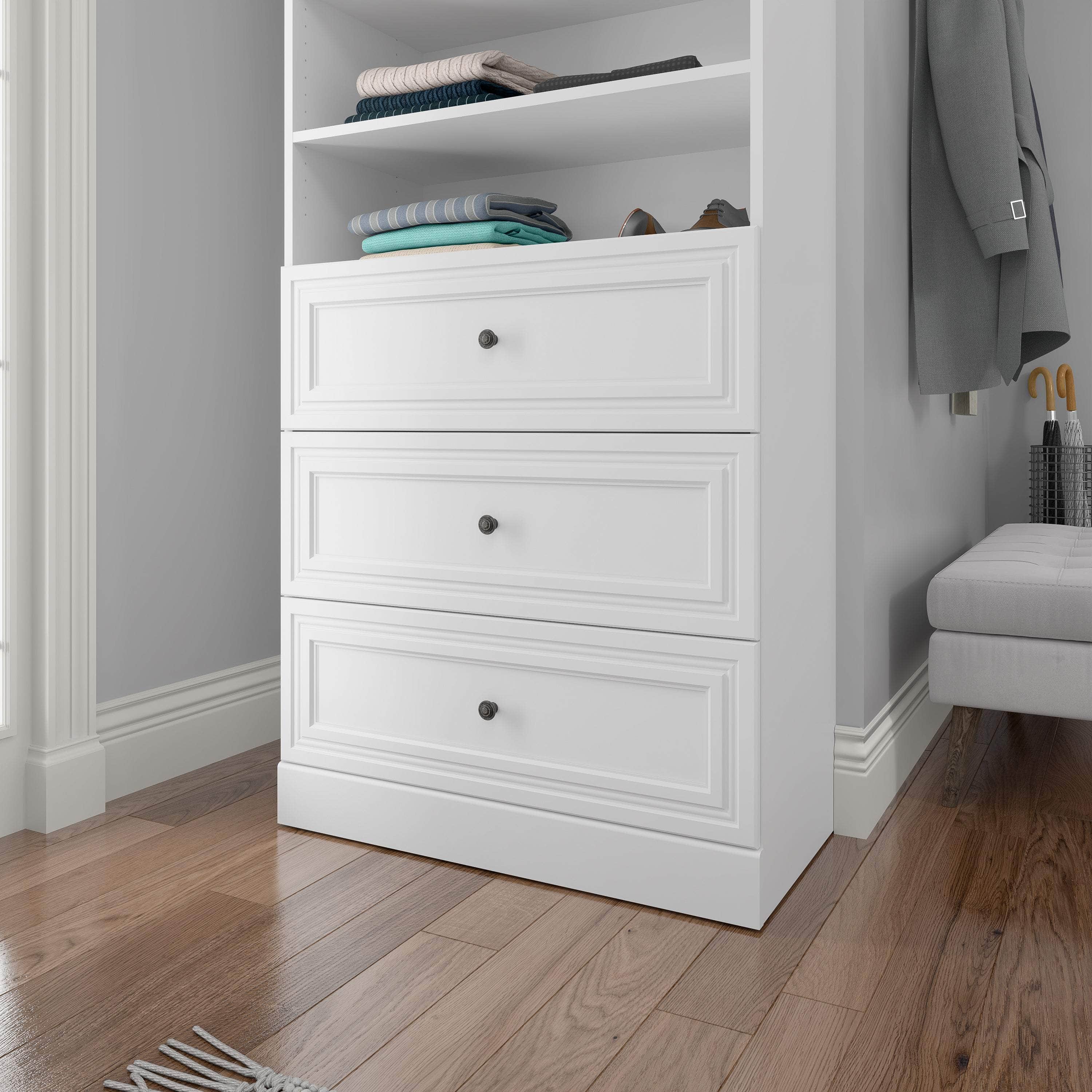 Versatile 3-Drawer Storage Set for 36W Closet Organizer - 2 Color Options | Perfect for Bedroom, Office & Dorm Organization