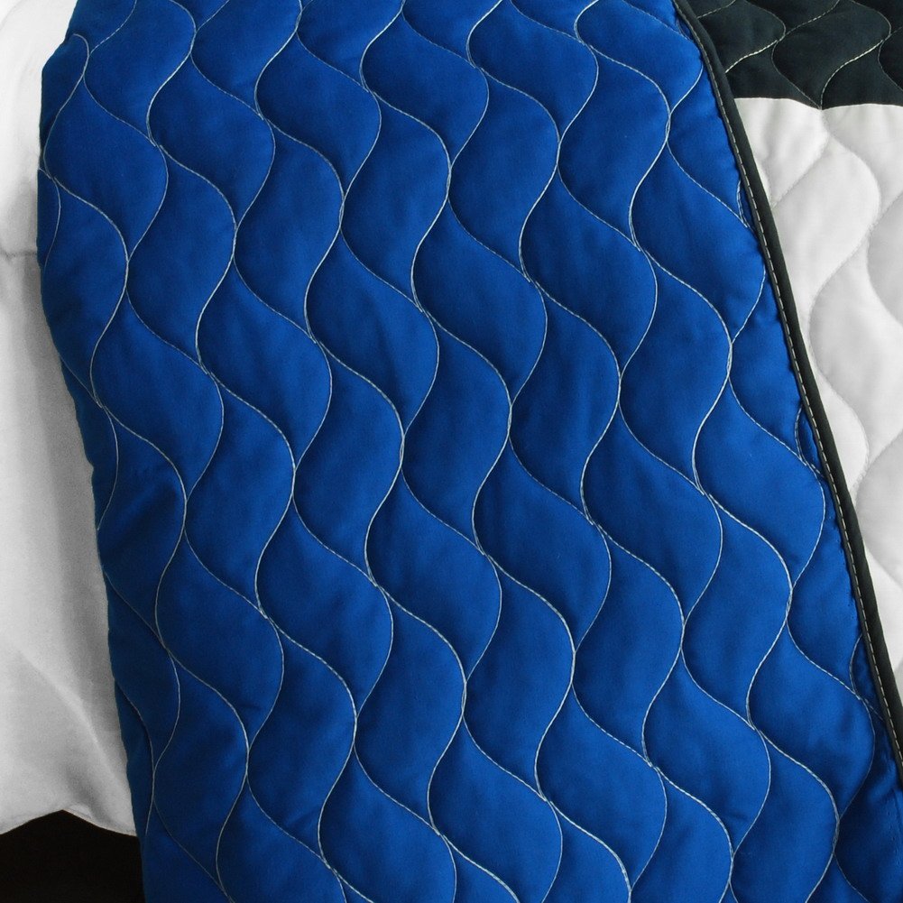 Vermicelli-Quilted Patchwork Geometric Quilt Set Full/Queen Size - Soft & Stylish Bedding for Modern Bedrooms, Guest Rooms, and Cozy Home Decor