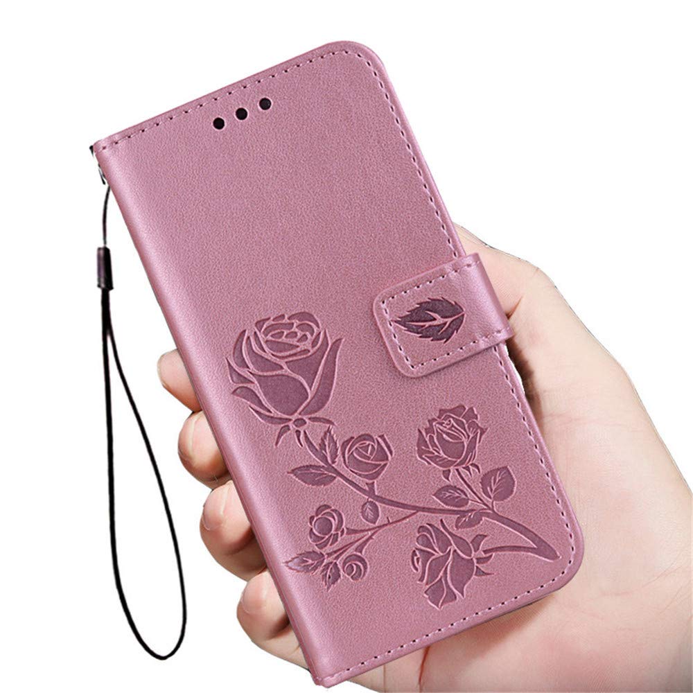 PKQTOP Shockproof Flip Wallet Leather Phone Case for Samsung Galaxy A51 4G (6.5