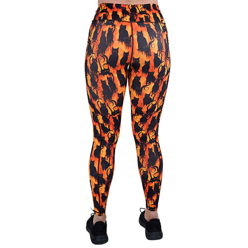 Funny Cat Print Leggings - Comfortable & Stretchy Women's Yoga Pants for Halloween, Cosplay & Everyday Wear
