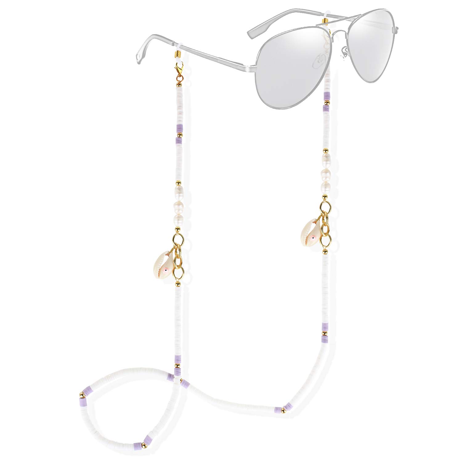 KELITCH Women's Eyeglass Chain with Mask Holder - Stylish Necklace Cord for Glasses & Sunglasses - Perfect for Reading, Driving, and Outdoor Activities
