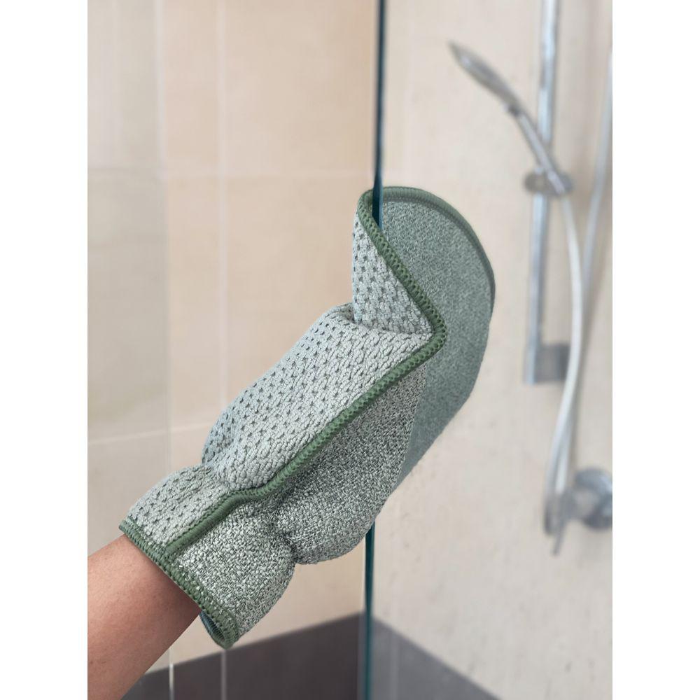 Eco-Friendly Microfiber Shower & Bathroom Cleaning Glove - Midnight Blue - Reusable Bath Scrubber for Tiles, Glass & Surfaces - Perfect for Shower Cleaning, Bathroom Maintenance & Household Chores