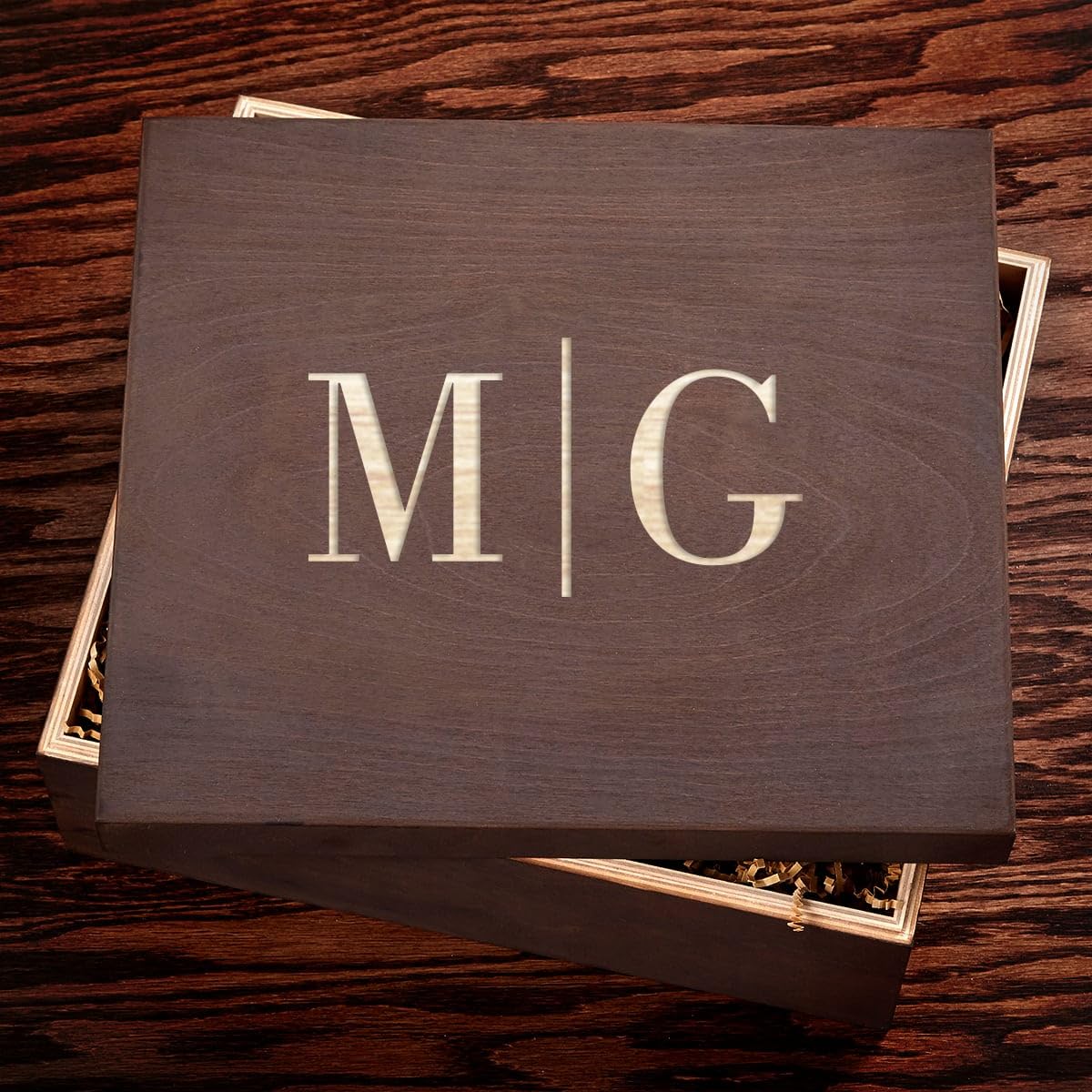 Personalized Wooden Gift Box for Keepsakes & Birthdays - Custom Engraved Brown Wood Box for Jewelry, Wedding Gifts & Special Occasions | HomeWetBar