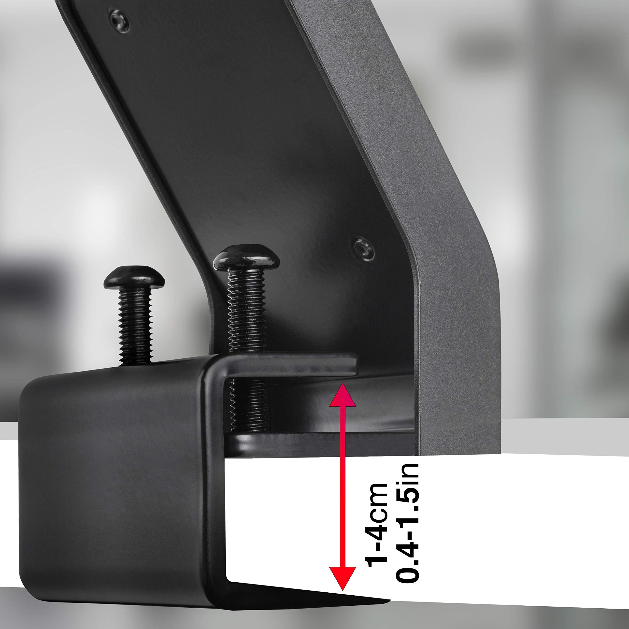 Duronic DM12X1 Low Profile Monitor Arm Stand - Single LCD LED Desk Mount Bracket for 17-30 Inch Screens with 360° Rotation & ±15° Tilt - Perfect for Home Office, Gaming & Workspace Ergonomics