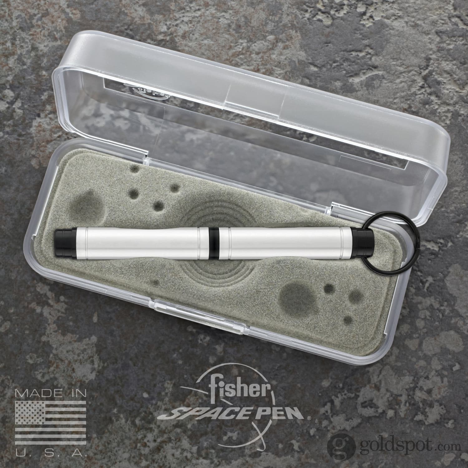 Fisher Space Pen Backpacker Ballpoint Pen - Refillable Aluminum Keychain Pen for Outdoor Adventures, Hiking, Camping & Everyday Carry (Clear Anodized Finish)