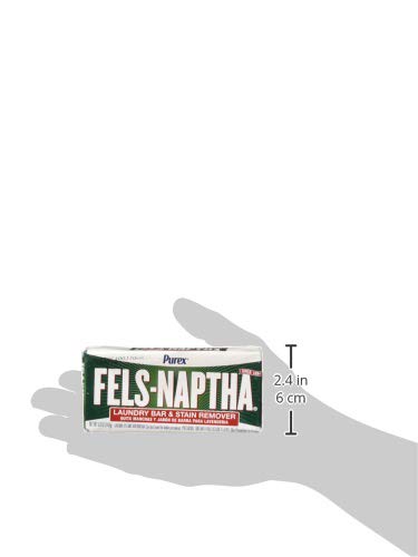 Fels Naptha Laundry Bar Soap - 5.0 Oz Stain Remover for Tough Stains | Pre-Treat Clothes, Remove Grease & Oil Stains | Ideal for Laundry, Camping & Travel