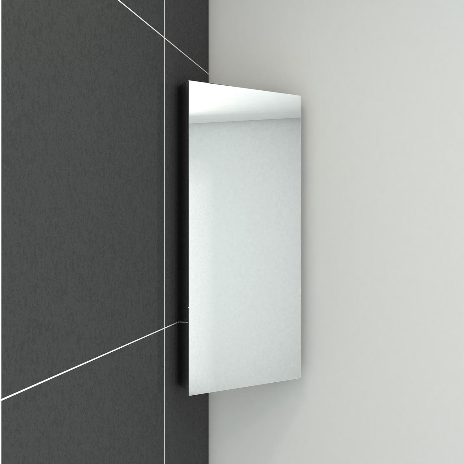 Corner Bathroom Mirror Cabinet with Shaving Storage - Wall Mounted Vanity Cupboard 350x670mm - Perfect for Small Bathrooms & Modern Home Decor