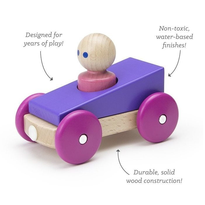 Tegu Magnetic Racer - High-Speed Magnetic Wooden Racing Car Toy for Kids | STEM Educational Building Blocks | Perfect for Birthday Gifts & Indoor Playtime