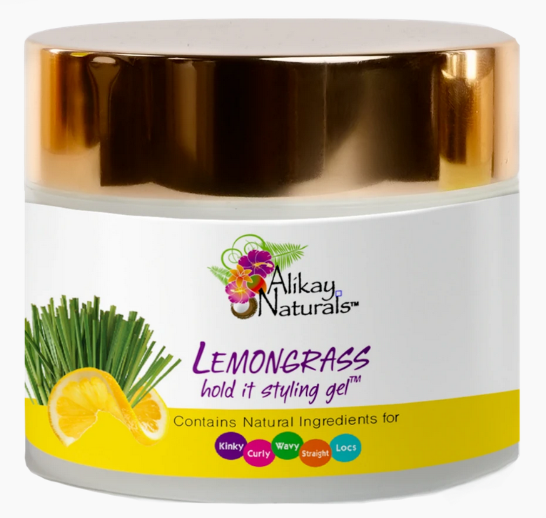 ALIKAY NATURALS Lemongrass Hold It Styling Gel - 8oz for Curly, Wavy & Natural Hair - Strong Hold, Frizz Control & Shine - Perfect for Daily Styling & Defined Curls