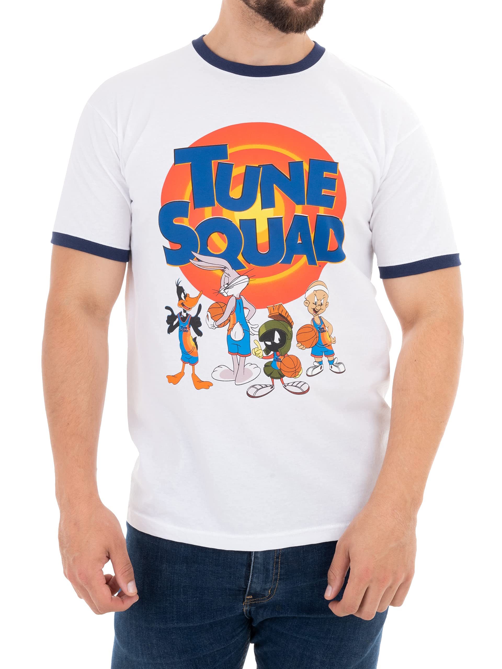 Space Jam Men's T-Shirt - Official NBA Basketball Movie Graphic Tee - Casual Cotton Shirt for Fans, Gifts & Everyday Wear