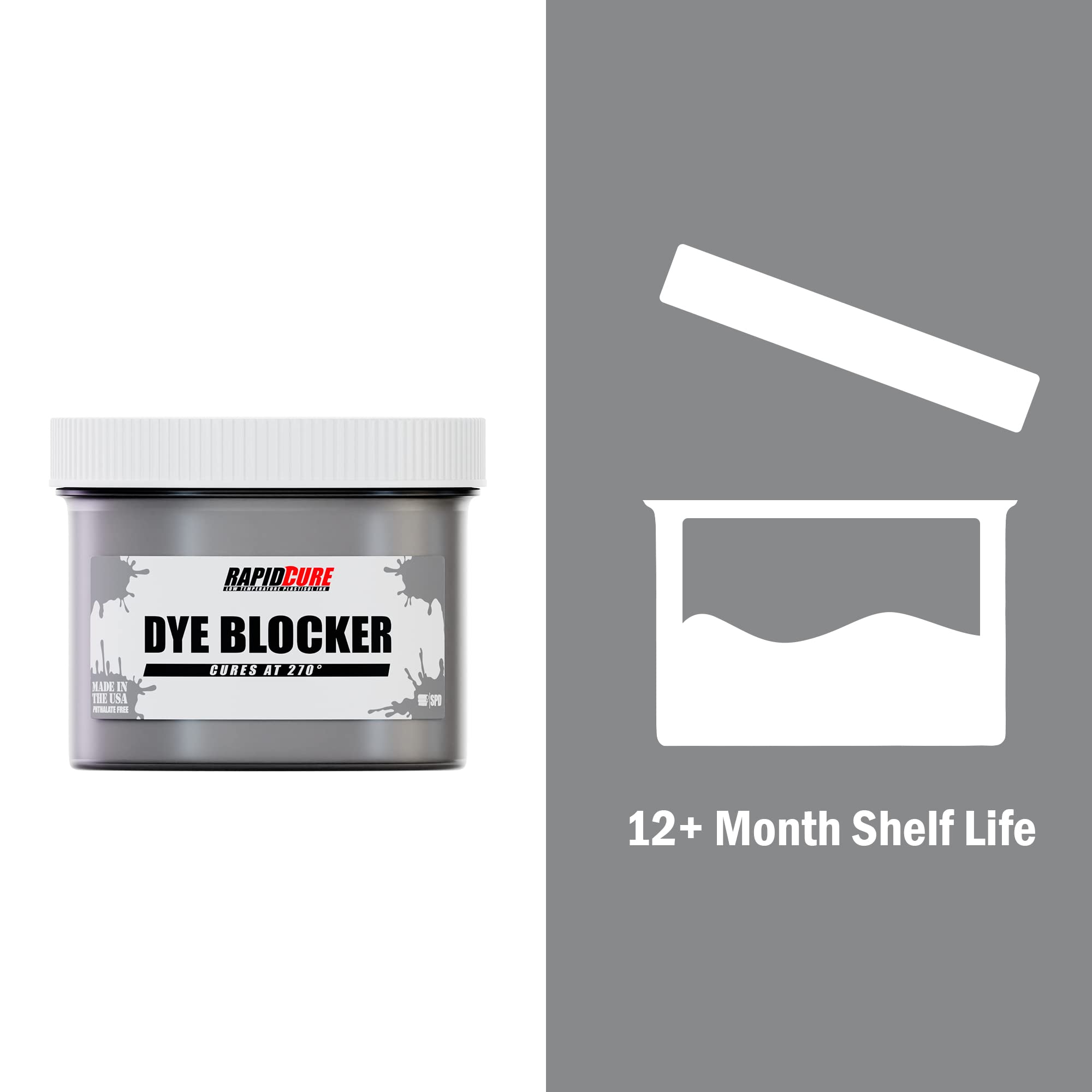 Rapid Cure® Screen Printing Ink Dye Blocker (1 Gallon - 128oz) - Fast Drying Plastisol Ink for Fabric Printing | High Quality USA Made Screen Printing Supplies | Perfect for T-Shirts, Hoodies & Textile Printing