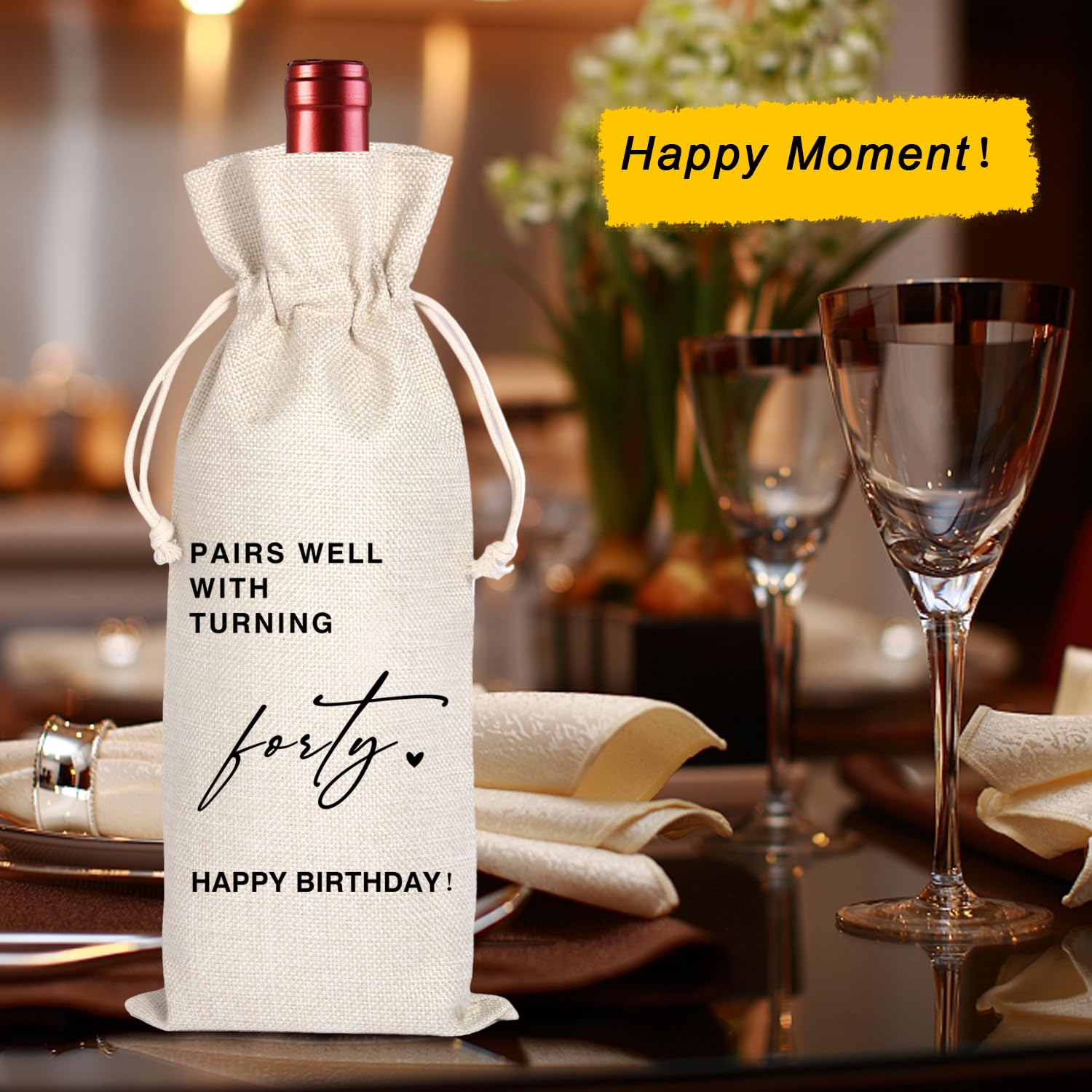 40th Birthday Wine Gift Bag - Elegant & Unique 1984 Themed Present for Him or Her - Perfect for Celebrations, Parties & Special Occasions