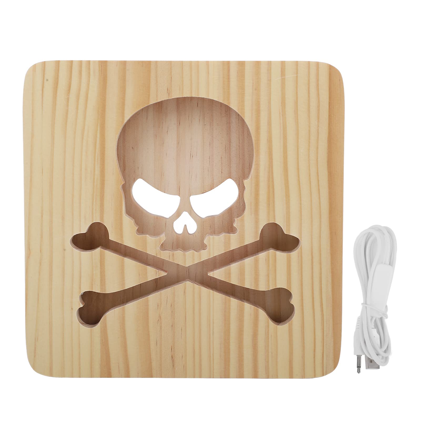 GLOGLOW Kids Night Light - Wooden Carving Halloween Skull LED Lamp for Bedroom Decor, Birthday, Thanksgiving & Christmas Gifts | Perfect for Kids' Rooms, Nursery, Halloween Party Decorations & Cozy Nighttime Ambience