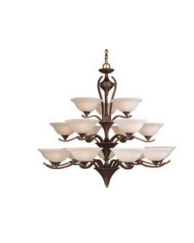 Vaxcel CH27618 18-Light Weathered Patina Chandelier - Elegant Rustic Ceiling Light Fixture for Dining Room, Living Room & Bedroom Decor