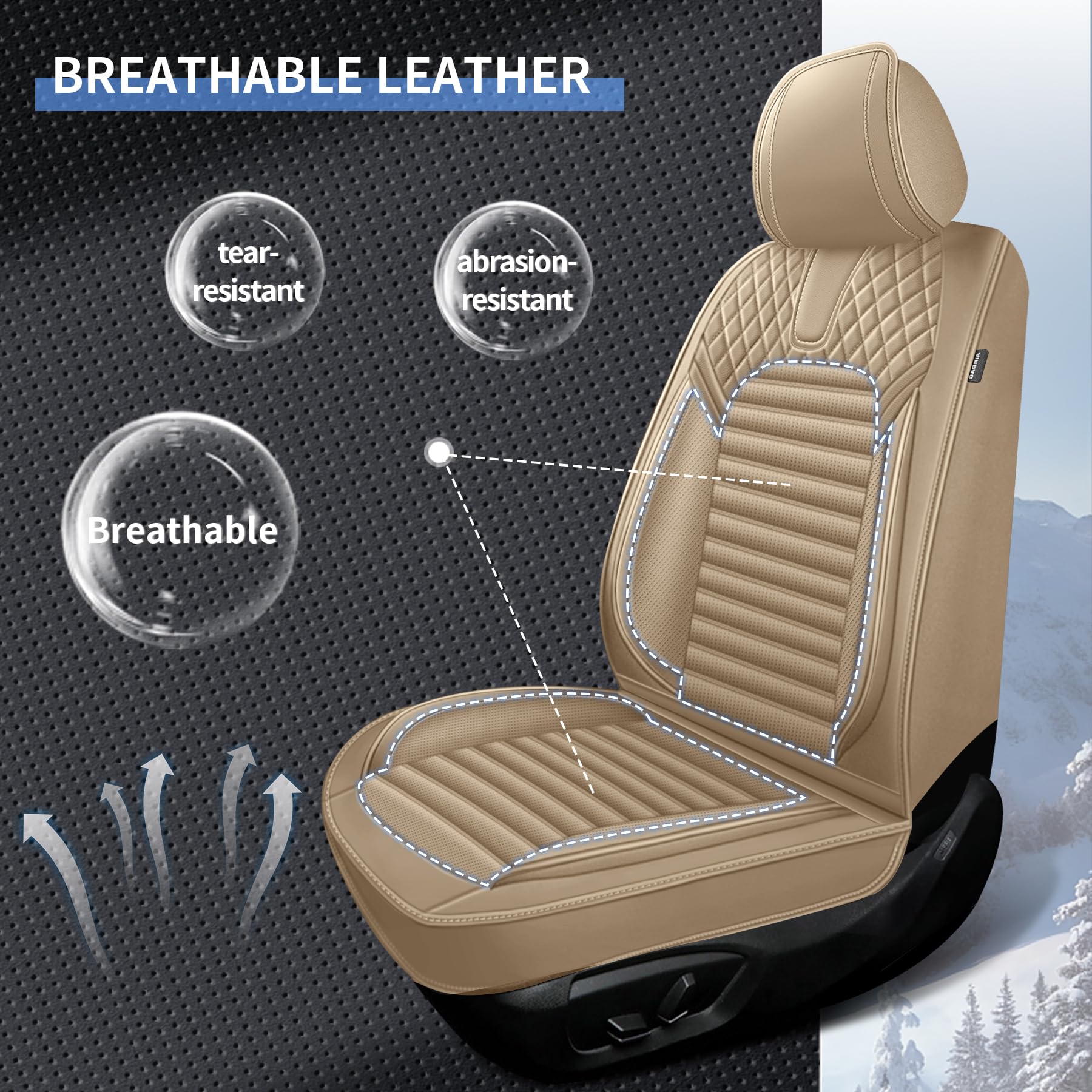 Premium Waterproof Laux Leather Car Seat Covers Full Set for Jeep Renegade 2015-2023 - 5-Seat Vehicle Protection (Beige) | Durable & Comfortable for Daily Commute, Road Trips & Off-Road Adventures