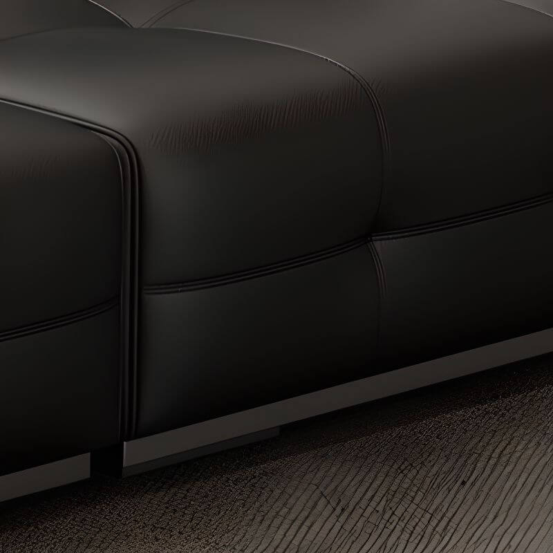 L-Shaped Sectional Sofa with Chaise Lounge - 5-Seater 4-Piece Reversible Modular Couch in Black - Perfect for Living Room, Family Room & Home Theater