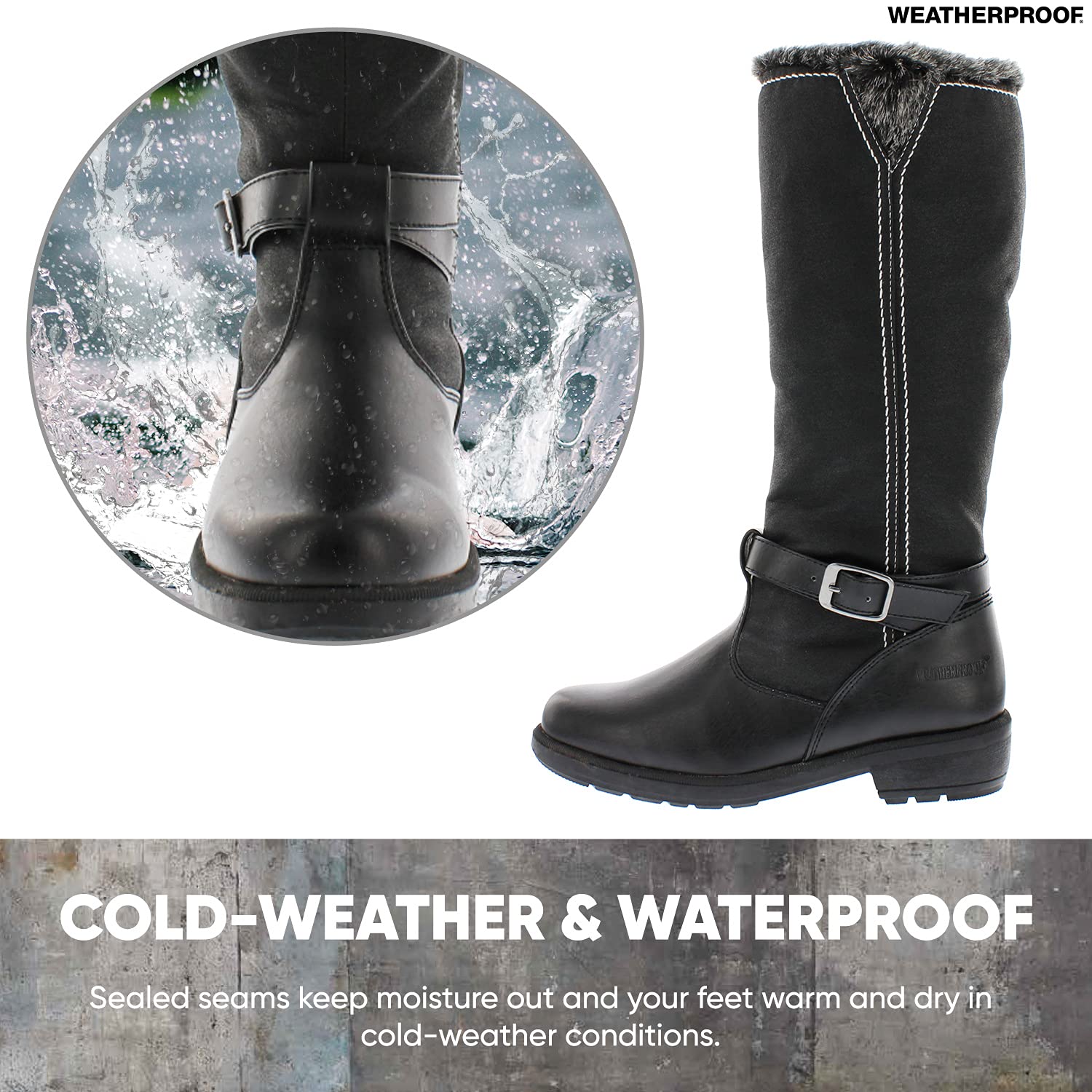 Weatherproof Women's Debby Snow Boots - Waterproof Winter Boots for Women with Warm Fleece Lining - Perfect for Snowy Days, Hiking & Outdoor Activities