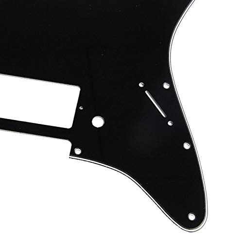 3-Ply Black Guitar Pickguard for Fender Stratocaster HS - Replacement Pickguard for Single Coil Strat - Durable Guitar Accessories for Musicians & DIY Guitar Repair