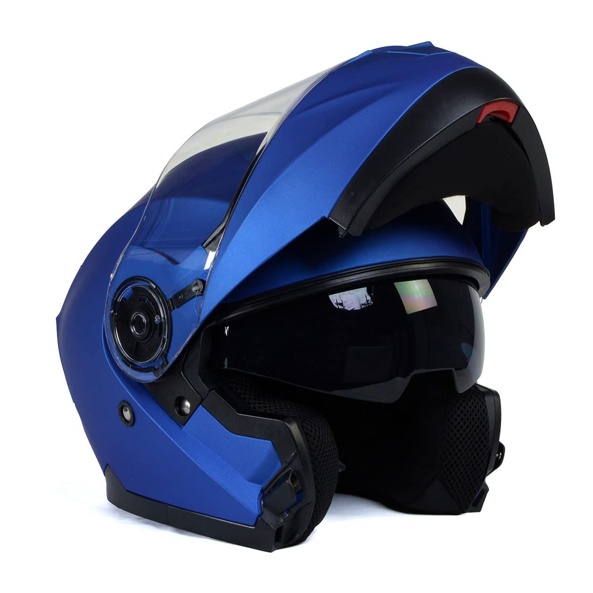 Milwaukee MPH9818DOT Breeze Blue DOT Certified Modular Motorcycle Helmet with Drop-Down Sun Visor - Large Size for Comfortable Riding | Perfect for Touring, Commuting & Adventure Biking