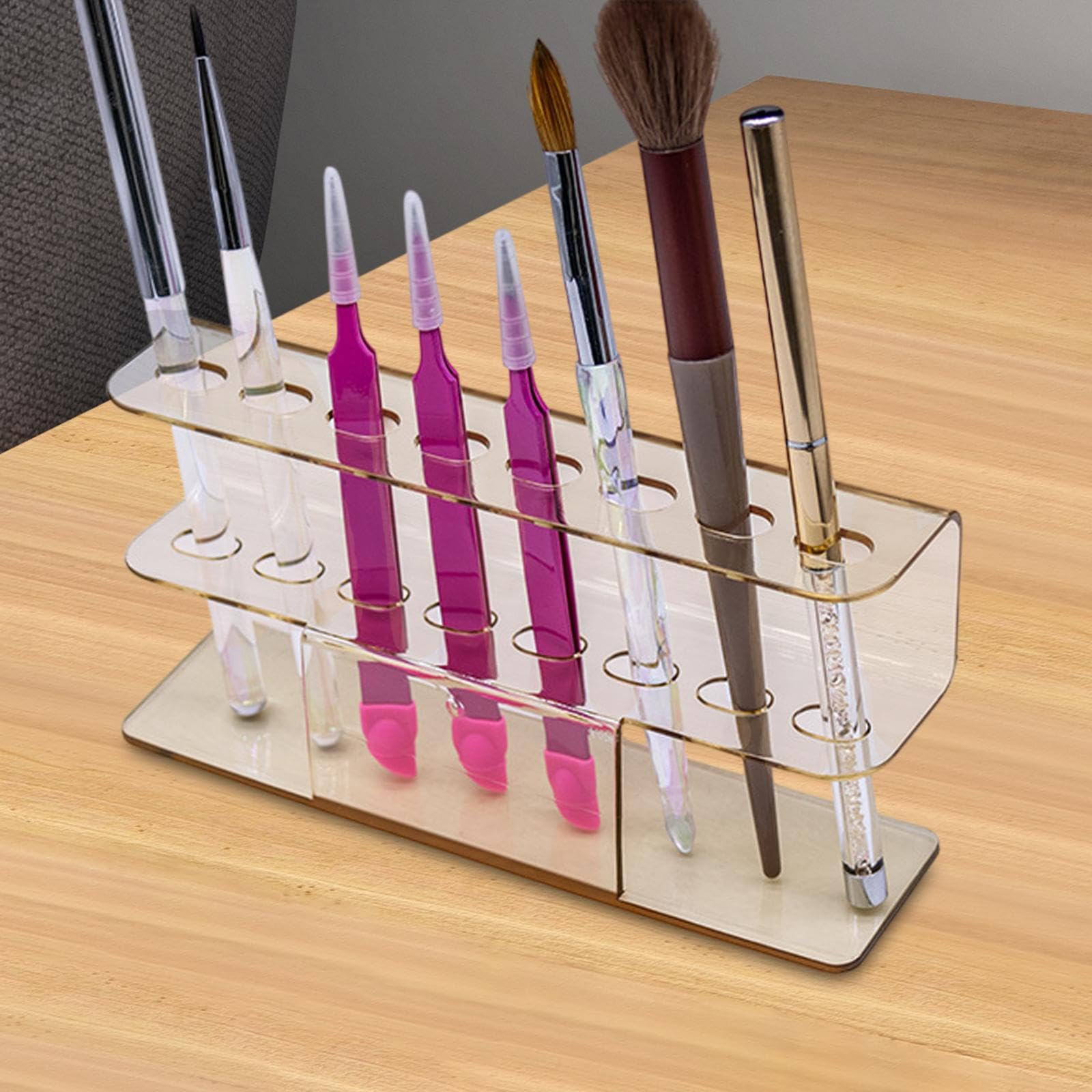 Professional 8-Hole Tweezer Organizer Stand - Salon & Eyelash Extension Display Rack for Dresser - Perfect for Beauty Salon, Home Makeup Station & Coffee Shop Accessories Storage