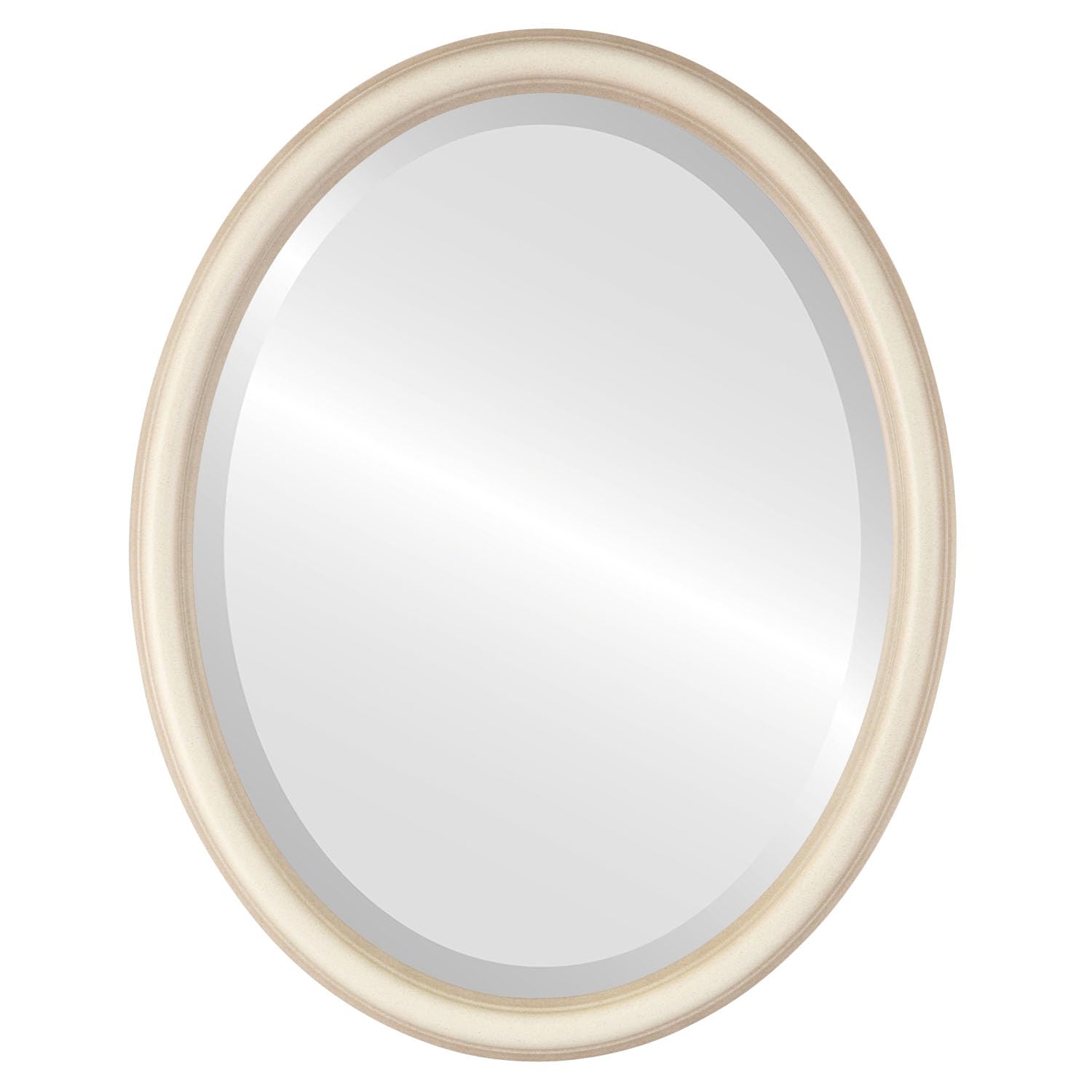 OVALCREST 14x18 Inch Oval Beveled Wall Mirror - Saratoga Style Home Decor in Taupe - Perfect for Living Room, Bedroom & Entryway