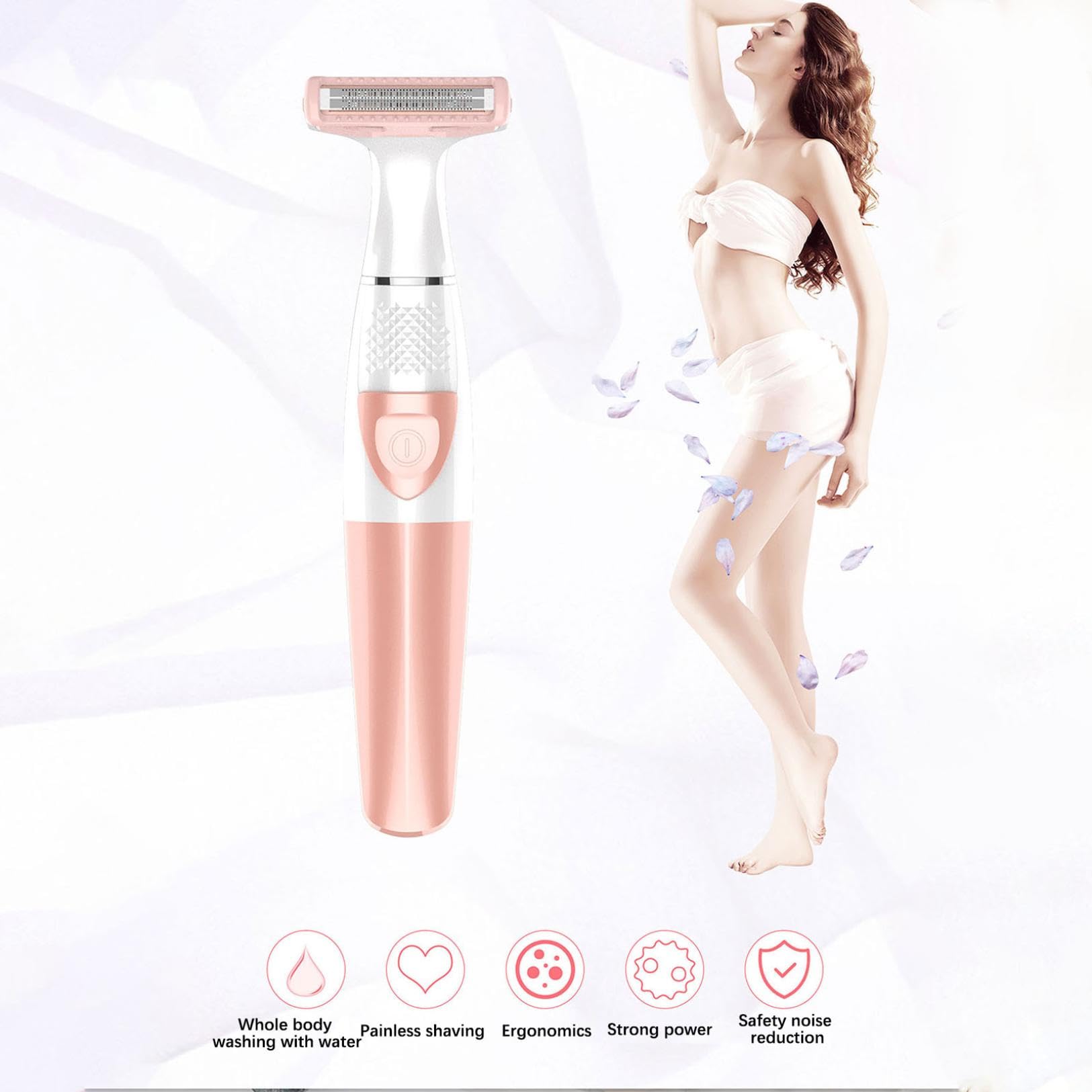 Best Women's Bikini Trimmer & Pubic Hair Shaver - Electric Razor for Intimate Areas & Full Body, Wet/Dry Use, Painless Hair Removal - Perfect for Travel, Gym & Sensitive Skin (Pink)