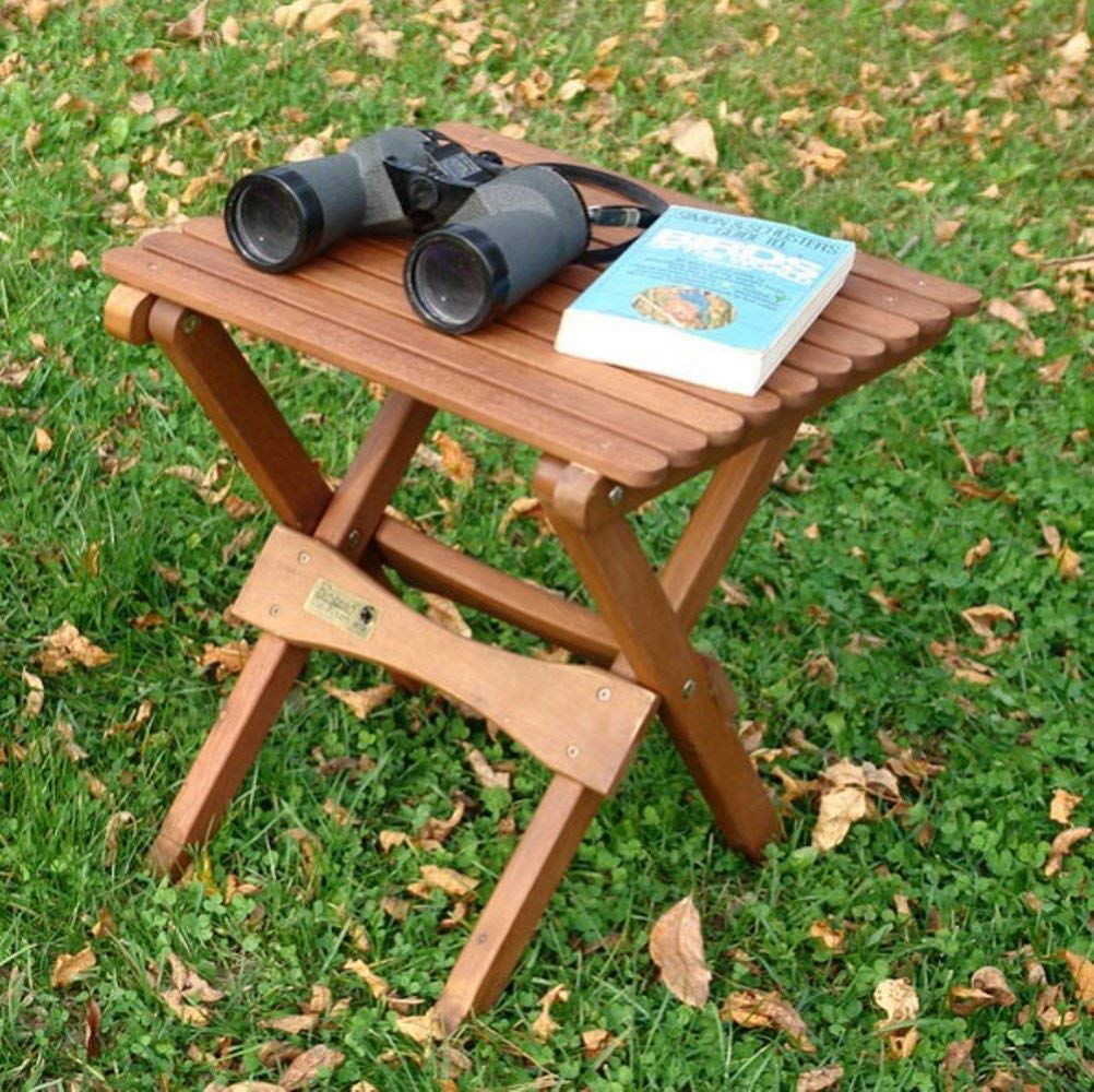 BYER OF MAINE Pangean Tailgate Bundle - Portable Small Folding Table & Comfortable Glider Chair Set in Natural Wood Finish | Perfect for Camping, Picnics, Beach Outings & Outdoor Events