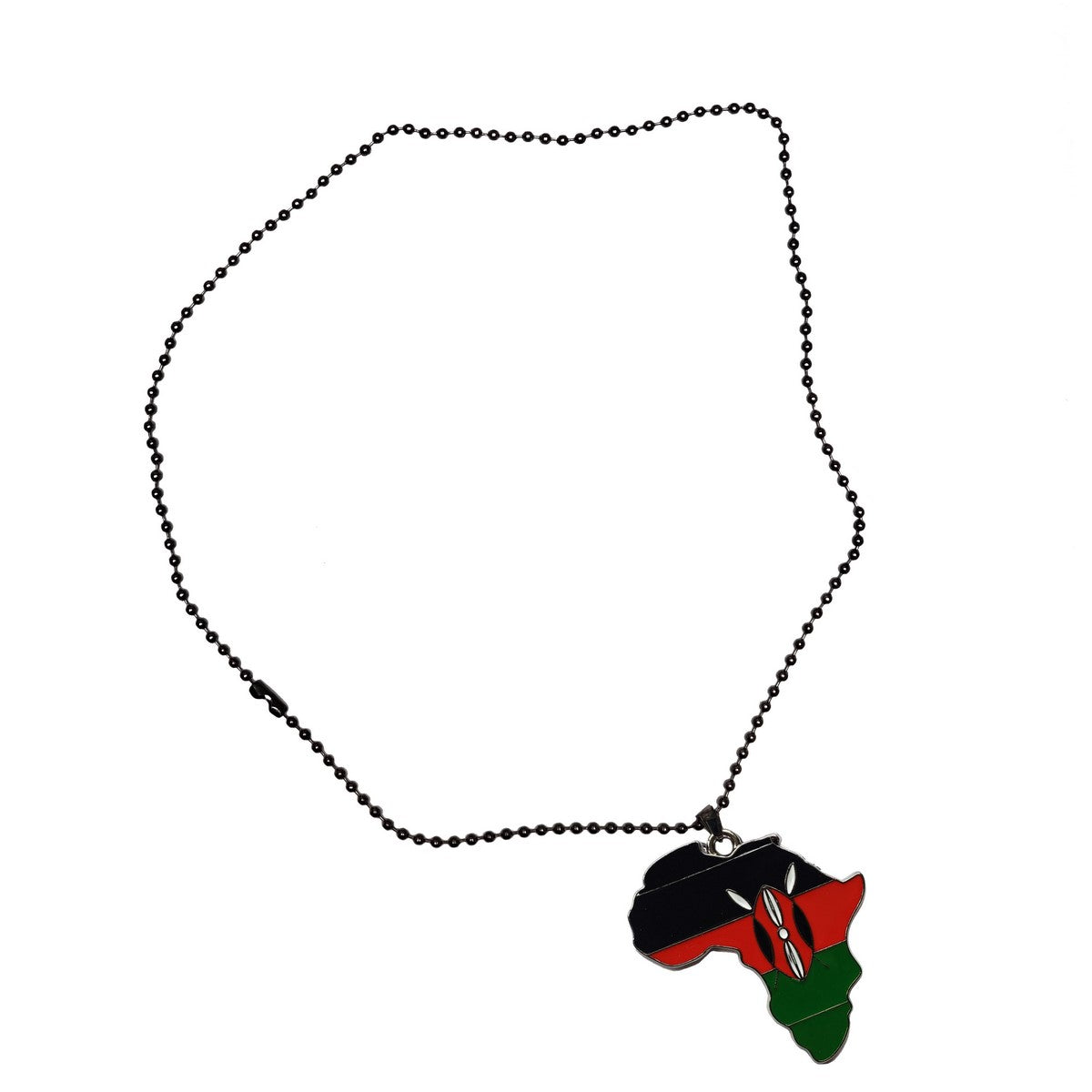Kenya Flag Pendant Necklace with African Map Chain - Patriotic Jewelry Gift for Kenyan Pride, African Heritage & Travel Enthusiasts | Perfect for Cultural Events, Independence Day & Souvenirs
