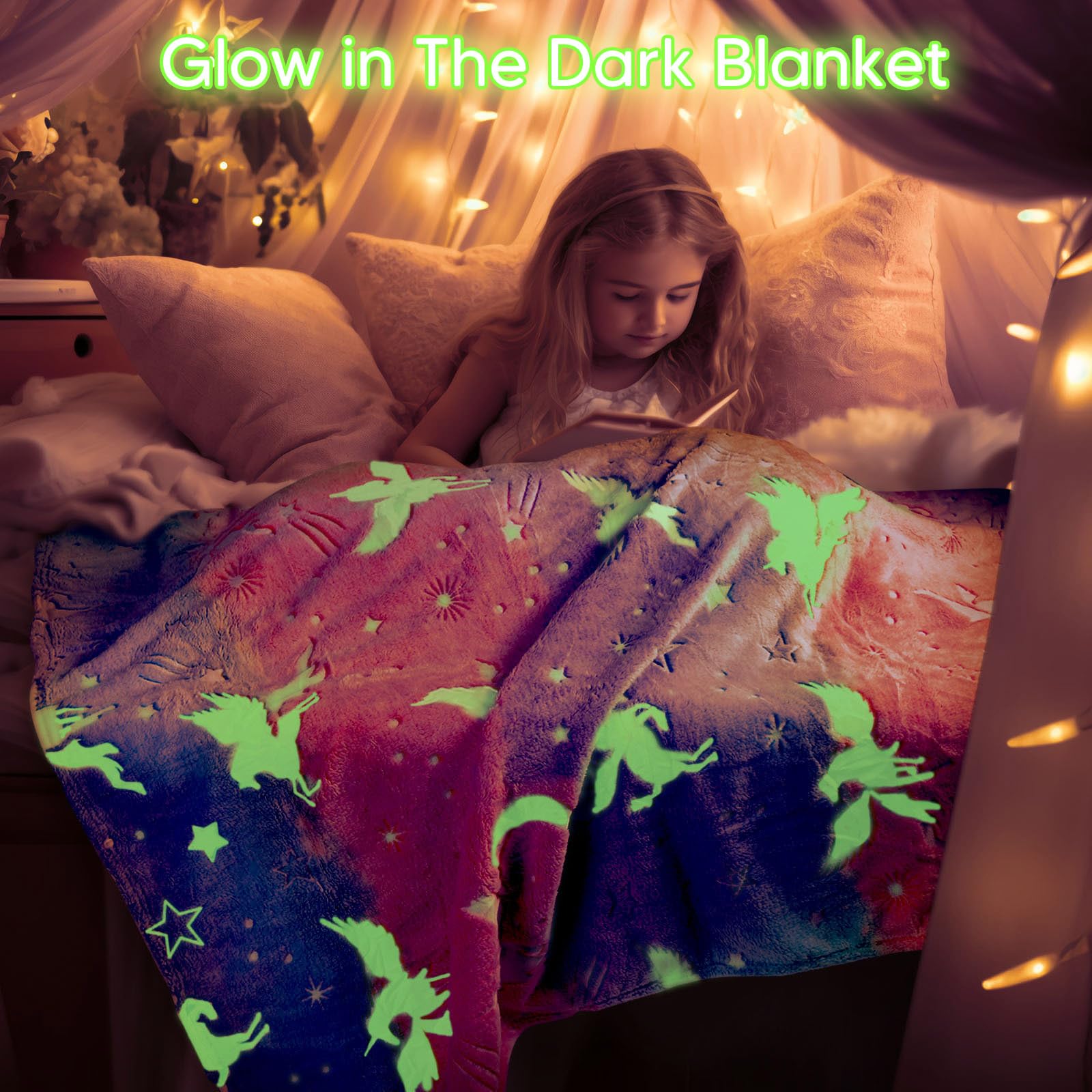 Magical Unicorn Plush Blanket Gift Set for Girls Ages 4-10 - Soft Birthday Present for Daughter, Kids & Teens - Perfect Christmas & Thanksgiving Gift Box with Cute Unicorn Toys (Great for Bedtime, Playtime & Special Occasions)