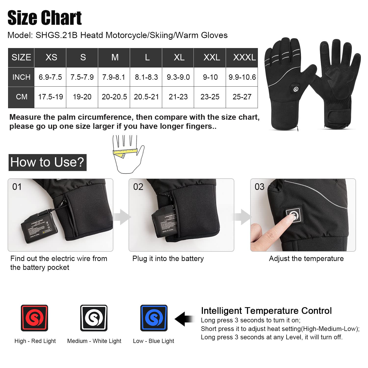 SAVIOR HEAT Rechargeable Heated Gloves for Men & Women - Thin Electric Battery-Powered Winter Gloves for Cycling, Motorcycle, Hiking, Camping, Hunting & Work - Perfect for Cold Weather Outdoor Activities