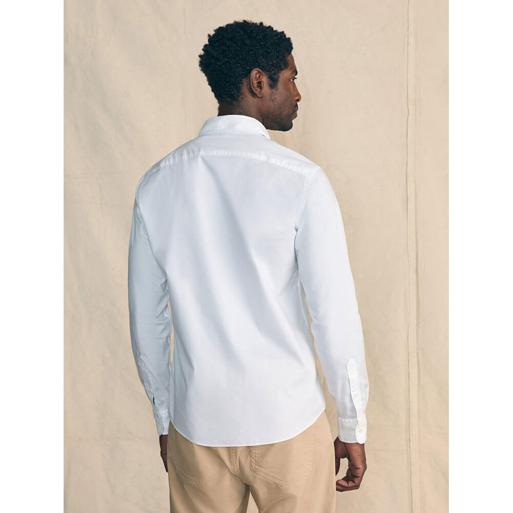 Faherty Men's Movement Sport Shirt - Breathable Performance Polo for Golf & Active Lifestyle - Cloud White